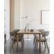 Lot de 2 Chaises Bright Zuiver Assises de Repas en Chêne et Tissu Marron Mobilier Design 57x58x77cm