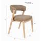 Lot de 2 Chaises Bright Zuiver Assises de Repas en Chêne et Tissu Marron Mobilier Design 57x58x77cm