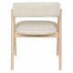 Fauteuil de Table Bright Zuiver Chaise en Chêne et Tissu Beige Assise de Repas Design 57x59,5x76cm