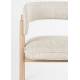 Fauteuil de Table Bright Zuiver Chaise en Chêne et Tissu Beige Assise de Repas Design 57x59,5x76cm