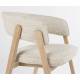 Fauteuil de Table Bright Zuiver Chaise en Chêne et Tissu Beige Assise de Repas Design 57x59,5x76cm