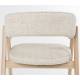 Fauteuil de Table Bright Zuiver Chaise en Chêne et Tissu Beige Assise de Repas Design 57x59,5x76cm
