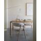 Fauteuil de Table Bright Zuiver Chaise en Chêne et Tissu Beige Assise de Repas Design 57x59,5x76cm