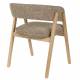 Fauteuil de Table Bright Zuiver Chaise en Chêne et Tissu Marron Assise de Repas Design 57x59,5x76cm