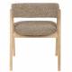 Fauteuil de Table Bright Zuiver Chaise en Chêne et Tissu Marron Assise de Repas Design 57x59,5x76cm