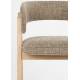Fauteuil de Table Bright Zuiver Chaise en Chêne et Tissu Marron Assise de Repas Design 57x59,5x76cm