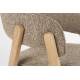 Fauteuil de Table Bright Zuiver Chaise en Chêne et Tissu Marron Assise de Repas Design 57x59,5x76cm