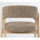 Fauteuil de Table Bright Zuiver Chaise en Chêne et Tissu Marron Assise de Repas Design 57x59,5x76cm