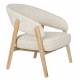 Fauteuil de Salon Bright Zuiver Siège en Chêne et Tissu Beige Assise Design Scandinave 69x71x76cm