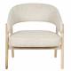 Fauteuil de Salon Bright Zuiver Siège en Chêne et Tissu Beige Assise Design Scandinave 69x71x76cm