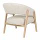 Fauteuil de Salon Bright Zuiver Siège en Chêne et Tissu Beige Assise Design Scandinave 69x71x76cm