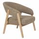 Fauteuil de Salon Bright Zuiver Siège en Chêne et Tissu Marron Assise Design Scandinave 69x71x76cm