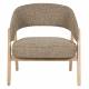 Fauteuil de Salon Bright Zuiver Siège en Chêne et Tissu Marron Assise Design Scandinave 69x71x76cm