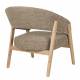 Fauteuil de Salon Bright Zuiver Siège en Chêne et Tissu Marron Assise Design Scandinave 69x71x76cm