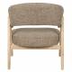 Fauteuil de Salon Bright Zuiver Siège en Chêne et Tissu Marron Assise Design Scandinave 69x71x76cm