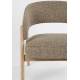 Fauteuil de Salon Bright Zuiver Siège en Chêne et Tissu Marron Assise Design Scandinave 69x71x76cm