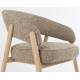 Fauteuil de Salon Bright Zuiver Siège en Chêne et Tissu Marron Assise Design Scandinave 69x71x76cm