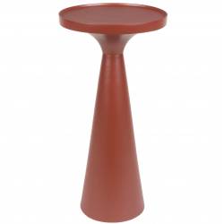 Bout de Canapé Floss Zuiver Guéridon Table d'Appoint Aluminium Rouge 28x28x56cm