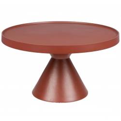 Table Basse Floss Rouge Zuiver Table d'Appoint Console Ronde en Fonte d'Aluminium 33x60x60cm