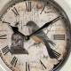 Horloge Murale en Acier avec Vitre en Plexiglass Pendule Motif Cage et Oiseau Blanc 4x32x32cm