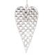 Coeur Décoratif à Suspendre Décoration Murale en Acier Blanc Ajouré 1x10x19cm