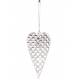 Coeur Décoratif à Suspendre Décoration Murale en Acier Blanc Ajouré 1x10x19cm