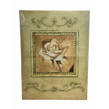 Tableau Mural ou à Poser au Motif Rose Encadrée Toile Imprimée sur Cadre en Bois 2x60x80cm