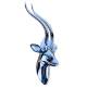 Tête d'Antilope Murale Décoration en Fonte d'Aluminium Chromée Sculpture Tête Animale Design Jungle 9x12x29cm