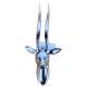 Tête d'Antilope Murale Décoration en Fonte d'Aluminium Chromée Sculpture Tête Animale Design Jungle 9x12x29cm