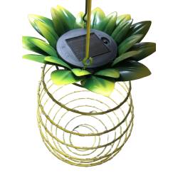Ananas Solaire Fruit Coloré avec Circuit à Led Serpentin Lumineux à Suspendre 23x23x49cm