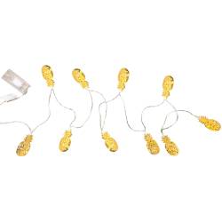 Guirlande Lumineuse Décoration Lumineuse Ananas Système Eclairage à Piles 10 Lampes 135cm