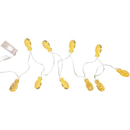 Guirlande Lumineuse Décoration Lumineuse Ananas Système Eclairage à Piles 10 Lampes 135cm