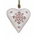 Coeur Décoratif en 3D à Poser ou à Suspendre Décoration Murale en Acier Patiné Blanc et Rouge 6x14x16cm