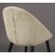 Chaise Fenna Dutchbone Assise en Acier Noir et Tissu Bouclette Beige Siège de Table Tendance 54x57x81,5cm