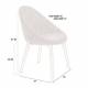 Chaise Fenna Dutchbone Assise en Acier Noir et Tissu Bouclette Beige Siège de Table Tendance 54x57x81,5cm