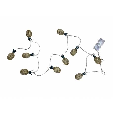 Guirlande Lumineuse Décoration Lumineuse Ananas Système Eclairage à Piles 10 Lampes 135cm