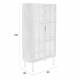 Vitrine Yaz Woody Armoire Vitrée en Hévéa Meuble de Rangement Double Porte à Etagères 38x80x140cm