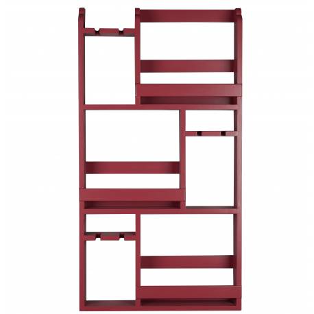 Etagère à Fixer Myron Dutchbone Support en Hévéa Couleur Rouge Aménagement Mural 10x80x120cm