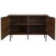 Buffet Stripes Woody Bahut 2 Portes en Bois Meuble de Rangement sur Pied 40x74x110cm