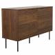 Buffet Stripes Woody Bahut 2 Portes en Bois Meuble de Rangement sur Pied 40x74x110cm