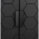 Enfilade Linc Woody Buffet Bas en Acier et Bois Noir Meuble 2 Caissons 4 Portes Design Géométrique 36x58x140cm