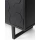 Enfilade Linc Woody Buffet Bas en Acier et Bois Noir Meuble 2 Caissons 4 Portes Design Géométrique 36x58x140cm