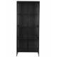 Armoire Rob Woody Vitrine en Verre et Acier Noir Meuble Vitré Rangement sur Pied 35x70x170cm