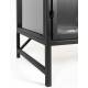 Armoire Rob Woody Vitrine en Verre et Acier Noir Meuble Vitré Rangement sur Pied 35x70x170cm