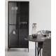 Armoire Rob Woody Vitrine en Verre et Acier Noir Meuble Vitré Rangement sur Pied 35x70x170cm