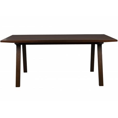 Table à Manger Adamello Noyer Dutchbone Table de Repas Rectangulaire en Bois Plaqué Frene 75x95x180cm