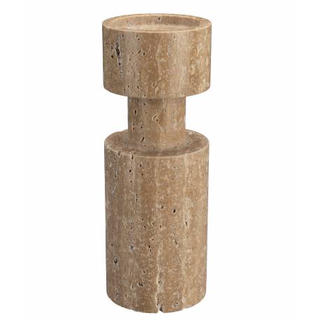 Bougeoir Paros Dutchbone Candélabre en Marbre Beige Support à Bougie Design 10x10x27cm