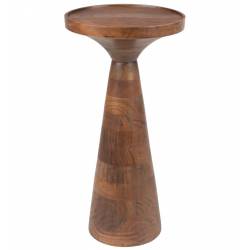 Bout de Canapé Floss Zuiver Guéridon Table d'Appoint Acacia Couleur Noyer 28x28x56cm