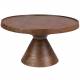Table Basse Floss Zuiver Table d'Appoint Console Ronde en Acacia Couleur Noyer 33x60x60cm