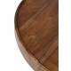 Table Basse Floss Zuiver Table d'Appoint Console Ronde en Acacia Couleur Noyer 33x60x60cm